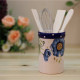 Blue Poppy Ceramic Utensil Crock