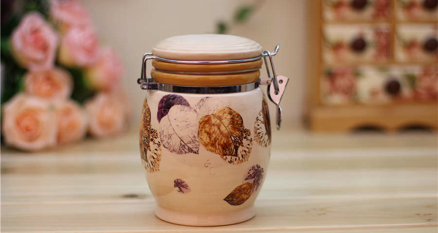 Falling Leaf ceramic storage containers