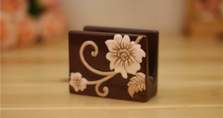 Flower Bud Ceramic napkin holder