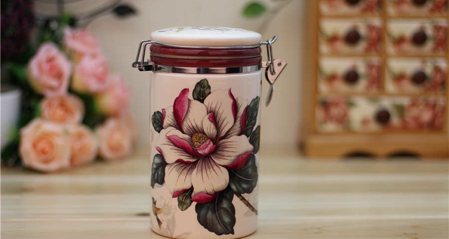 Magnolia Smilling kitchen canisters ceramic