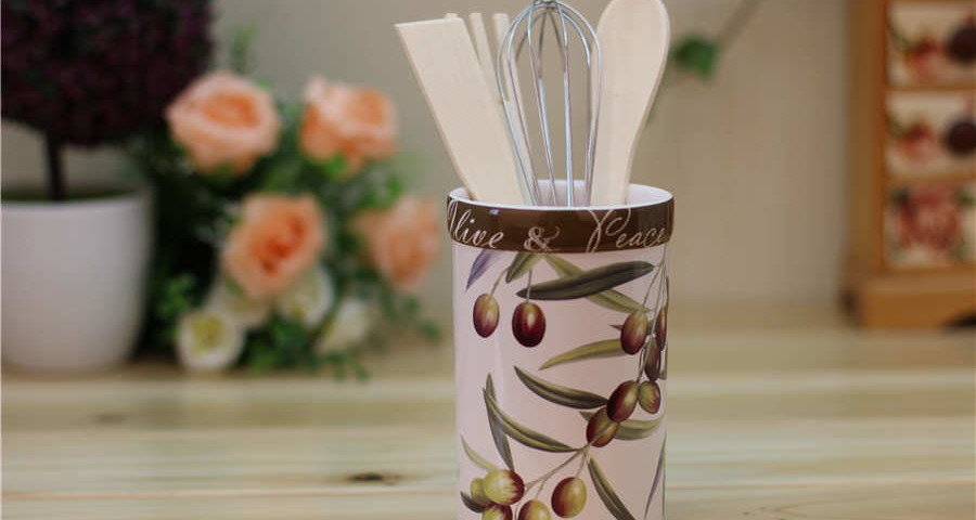 ceramic kitchen utensil holder